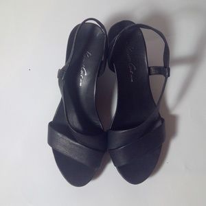 Kenneth Cole Black Leather Sandals